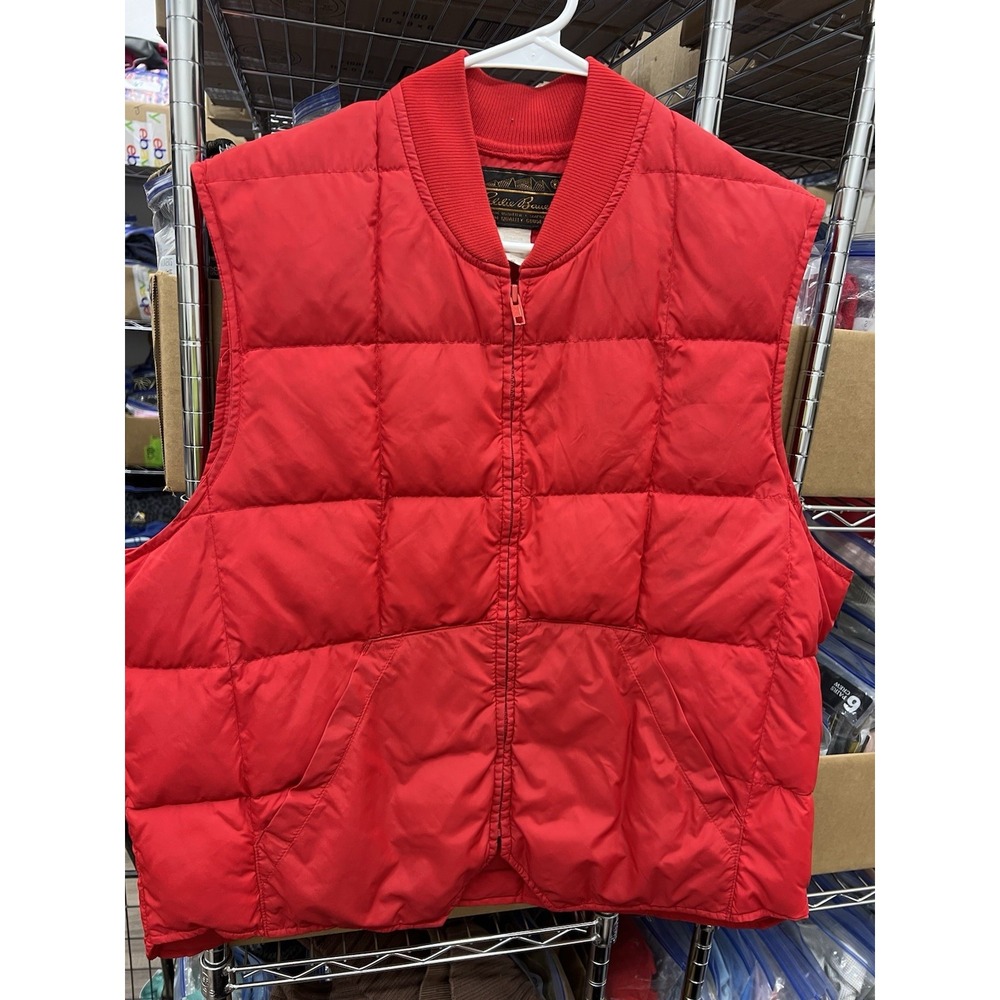 ULTRA RARE VINTAGE 1990'S EDDIE BAUER PREMIUM GOOSE DOWN RED VEST MEN'S SIZE L